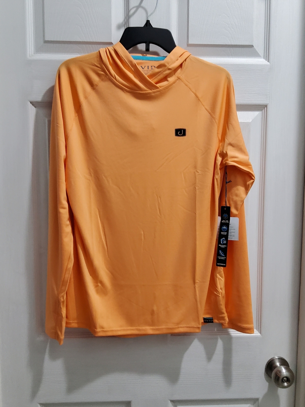 Womens Orange Peach Hooded Sun Shirt